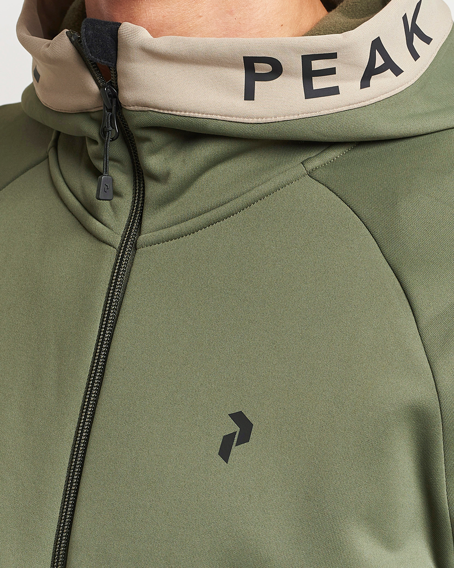 Herr | Tröjor | Peak Performance | Rider Hooded Full Zip Pine Needle/Avid Beige