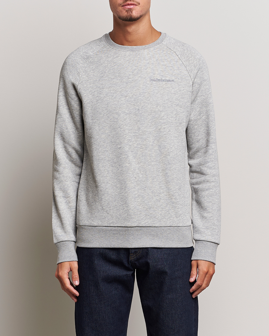 Herr | Grå Sweatshirts | Peak Performance | Original Logo Crew Neck Sweatshirt Grey Melange