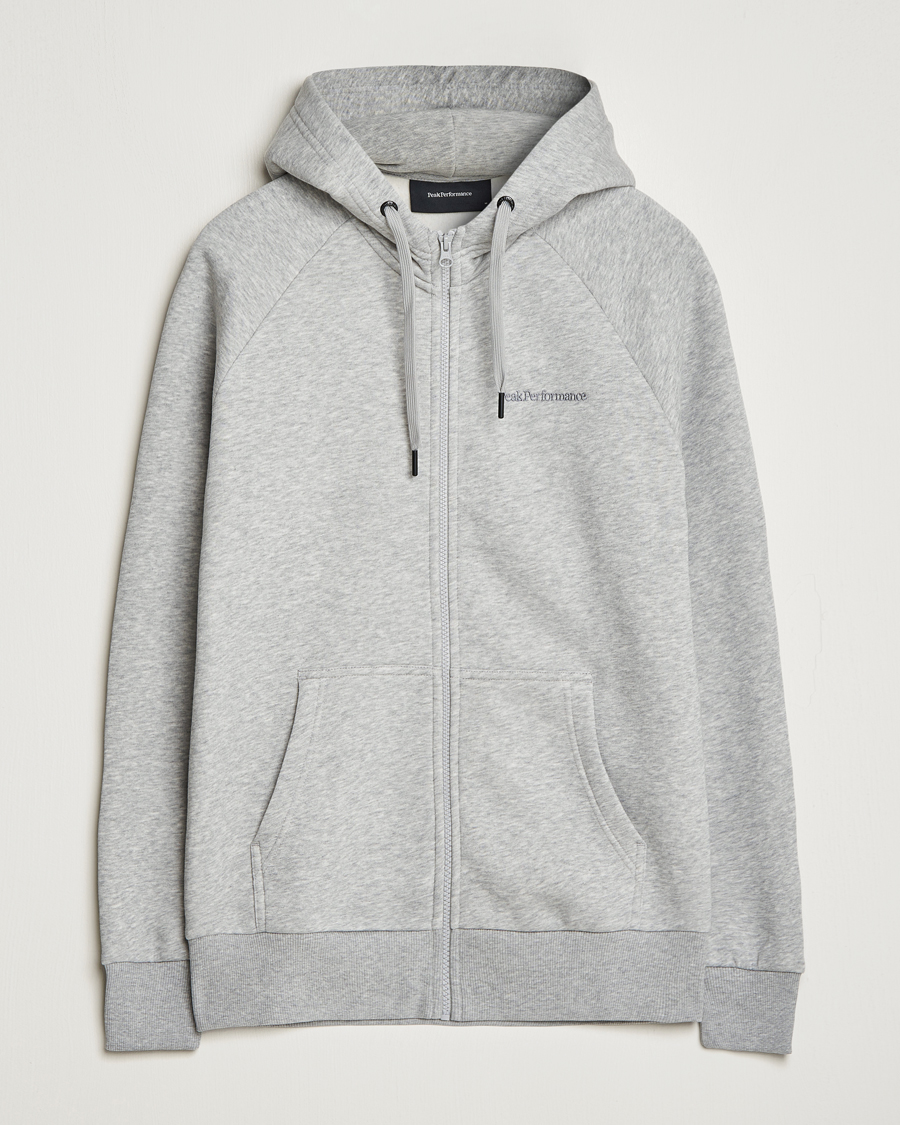 Herr | Tröjor | Peak Performance | Original Logo Full Zip Hoodie Grey Melange
