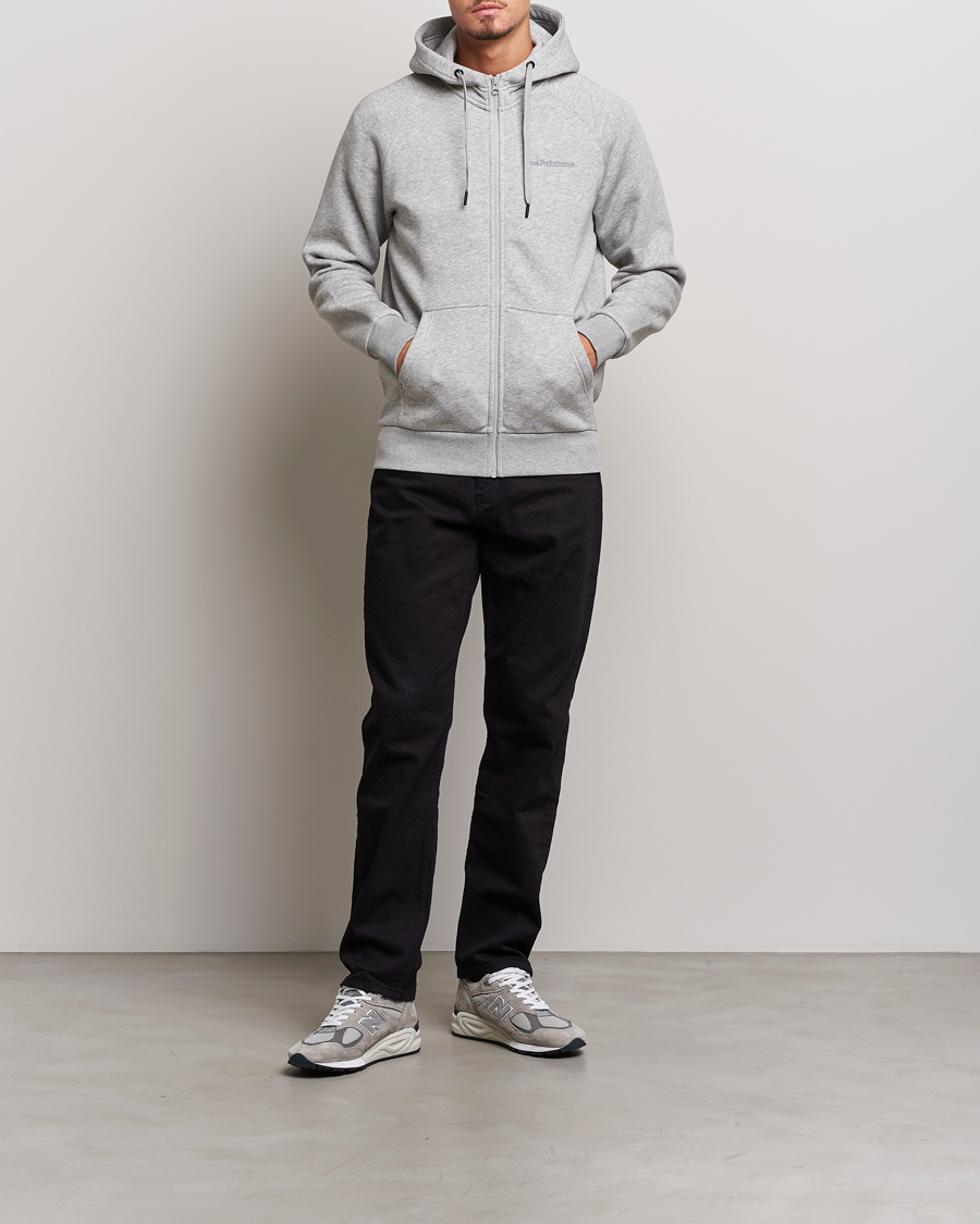 Herr | Tröjor | Peak Performance | Original Logo Full Zip Hoodie Grey Melange
