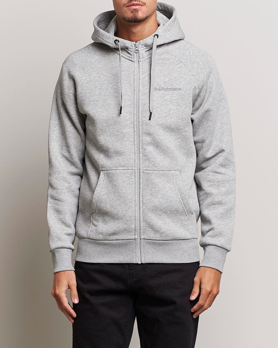 Herr |  | Peak Performance | Original Logo Full Zip Hoodie Grey Melange