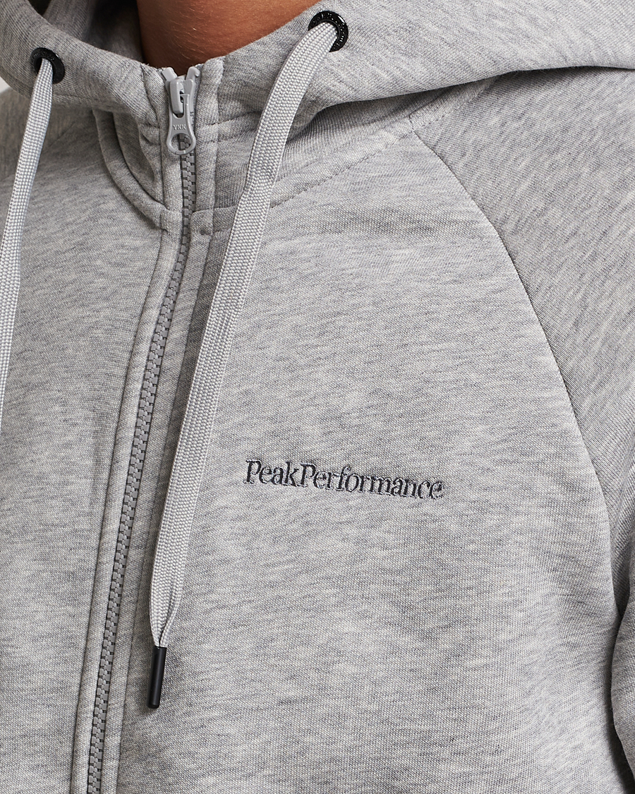 Herr | Tröjor | Peak Performance | Original Logo Full Zip Hoodie Grey Melange