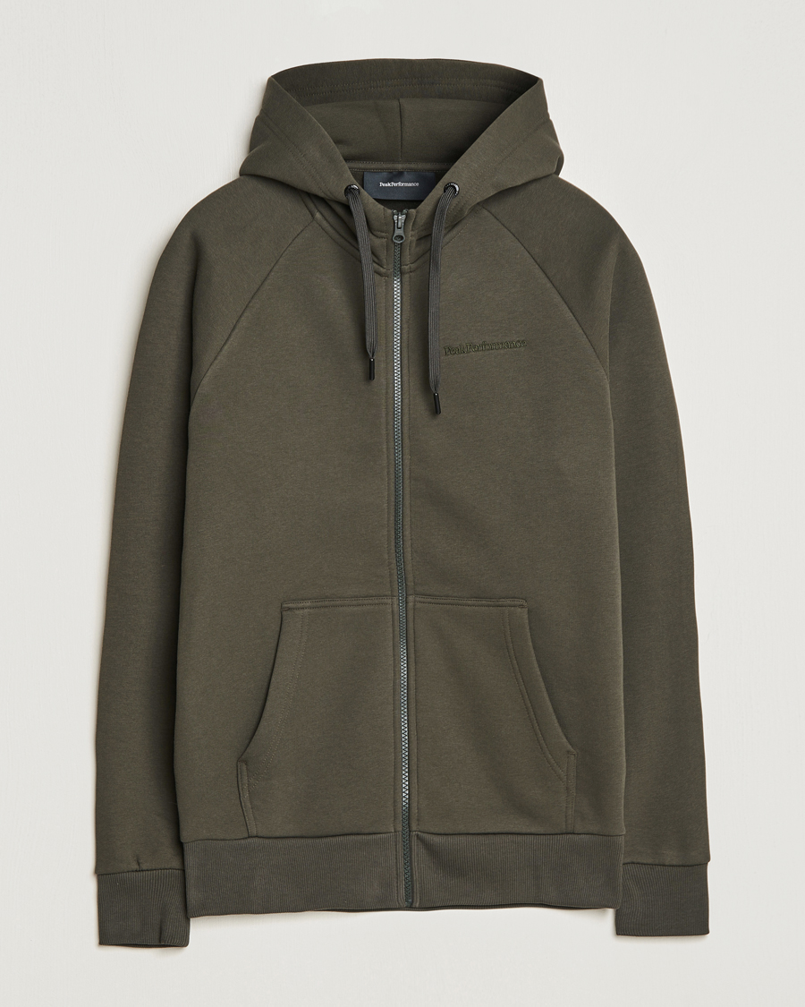 Herr | Tröjor | Peak Performance | Original Logo Full Zip Hoodie Olive Extreme