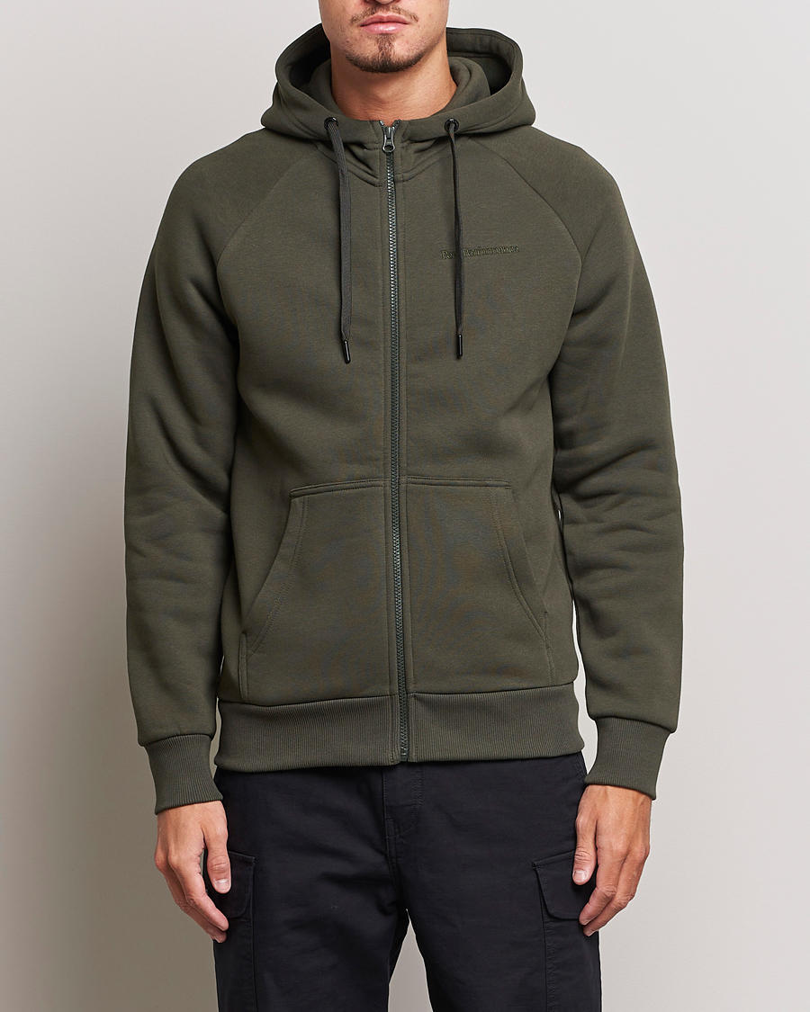 Herr | Tröjor | Peak Performance | Original Logo Full Zip Hoodie Olive Extreme