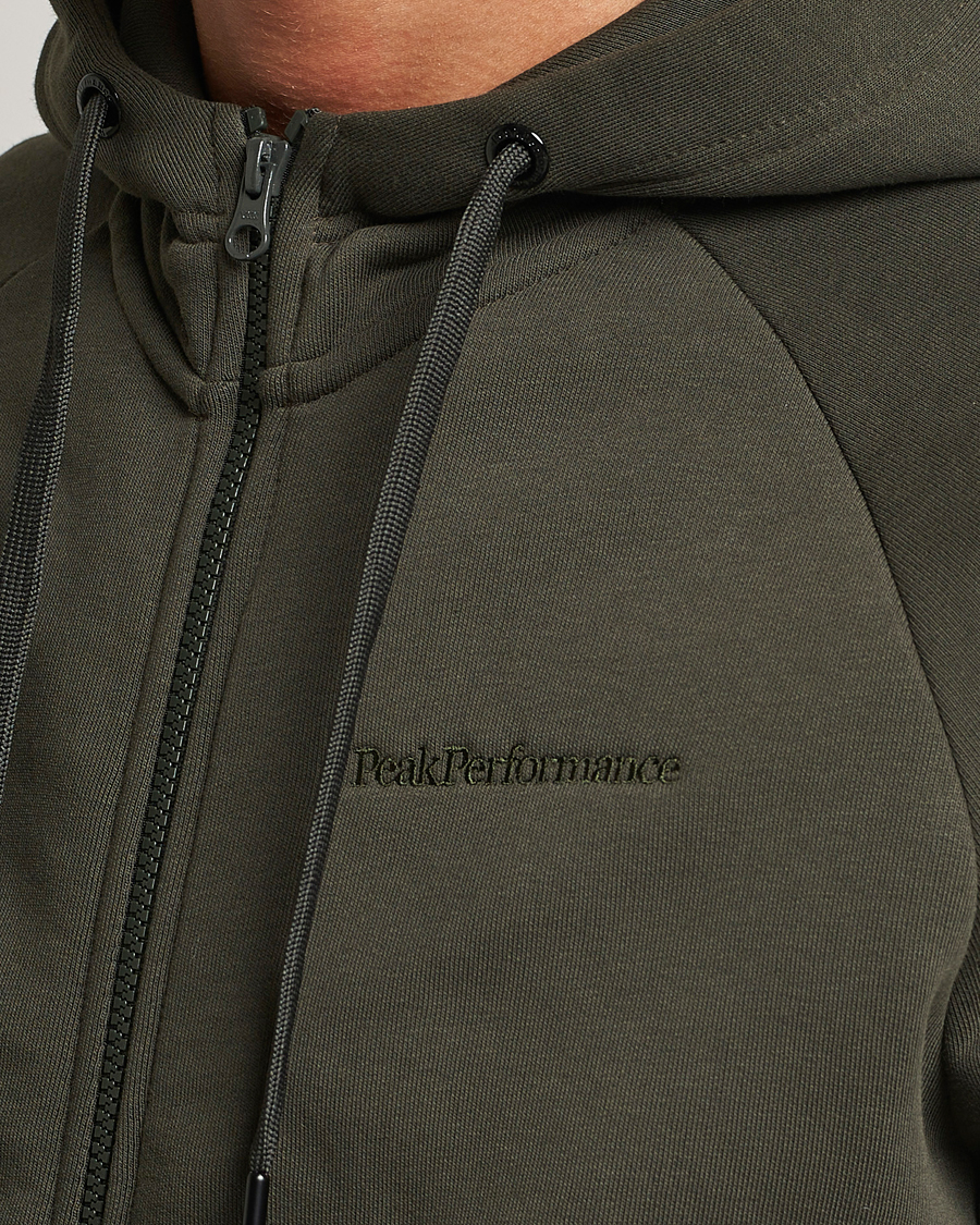 Herr | Tröjor | Peak Performance | Original Logo Full Zip Hoodie Olive Extreme