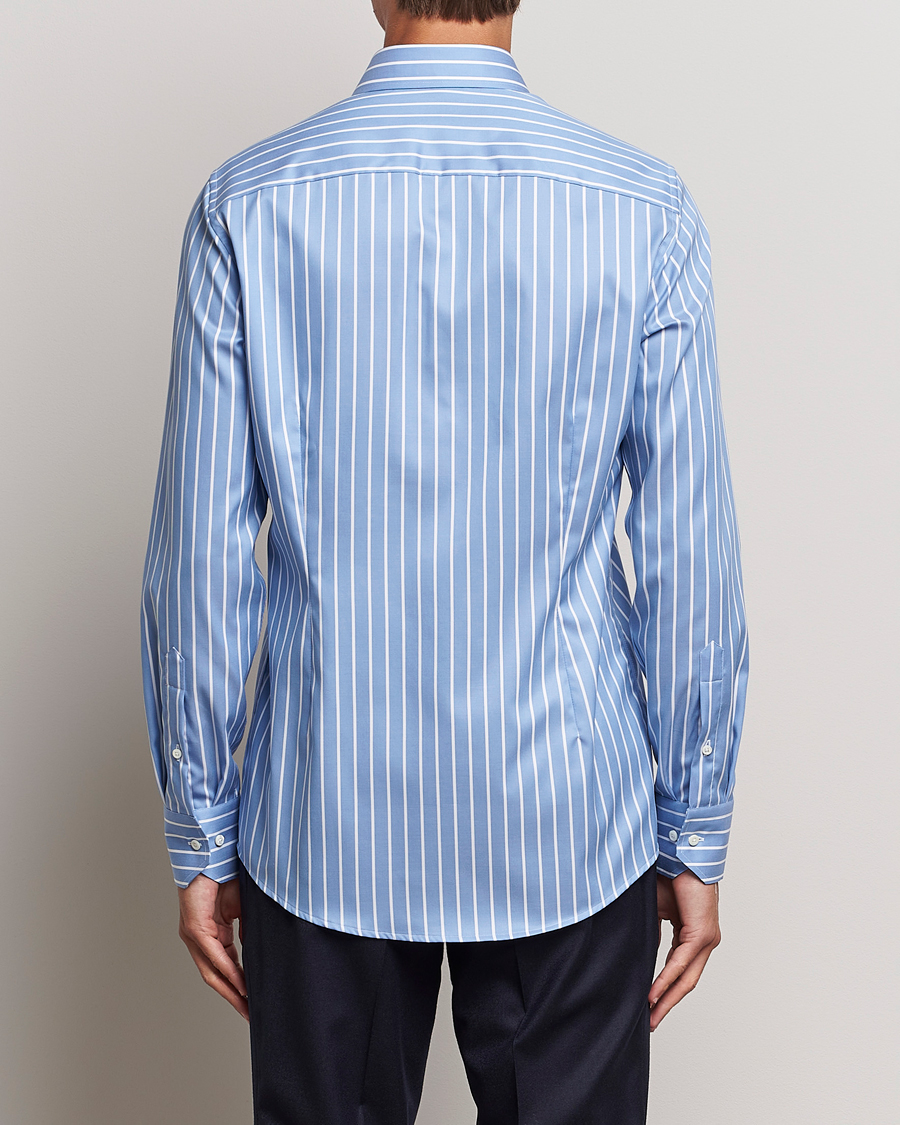 Herr | Skjortor | Stenströms | Slimline Striped Cut Away Shirt Blue