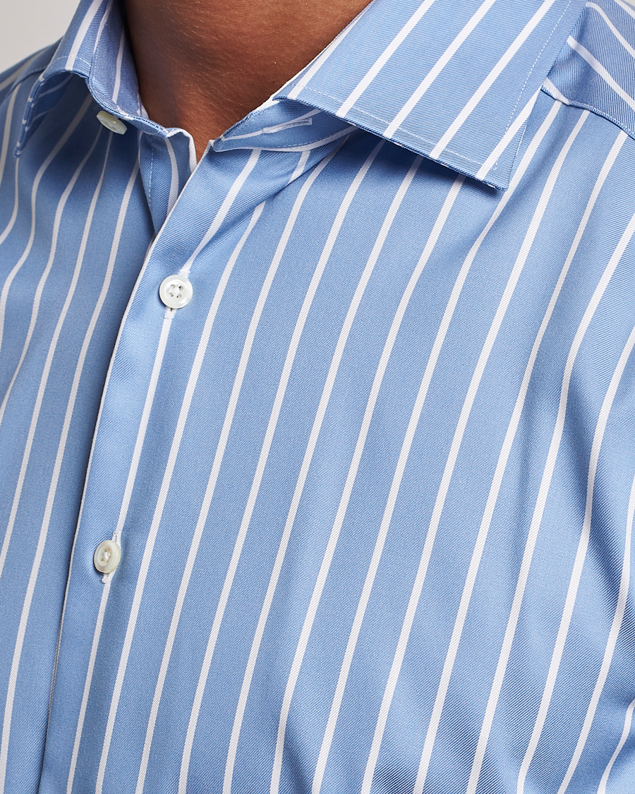 Herr | Skjortor | Stenströms | Slimline Striped Cut Away Shirt Blue