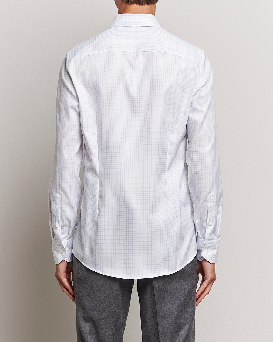 Herr | Skjortor | Stenströms | Slimline Thin Check Cut Away Shirt White