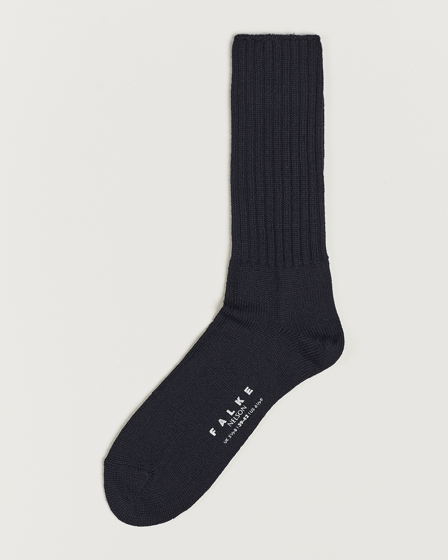 Herr | Underkläder | Falke | Nelson Wool Boot Sock Dark Navy