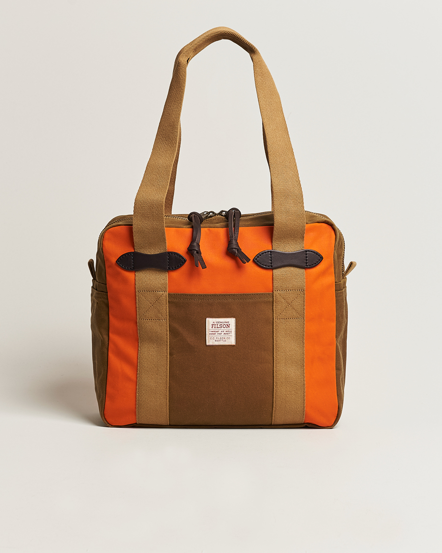 Herr | Filson Tin Cloth Tote Bag Dark Tan/Flame | Filson | Tin Cloth Tote Bag Dark Tan/Flame