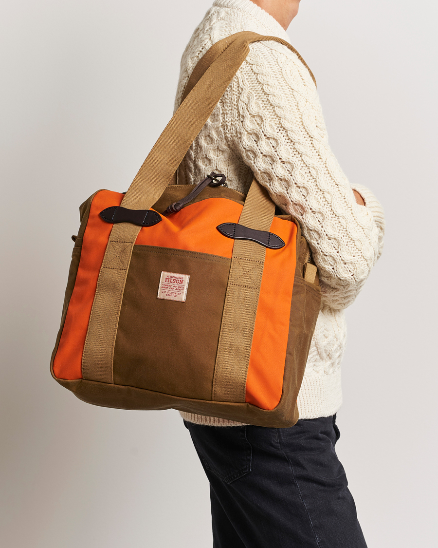 Herr | American Heritage | Filson | Tin Cloth Tote Bag Dark Tan/Flame