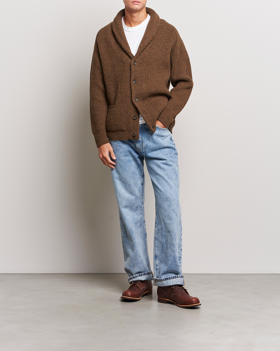 Herr | Tröjor | Filson | Bristol Wool Cardigan Brown Heather