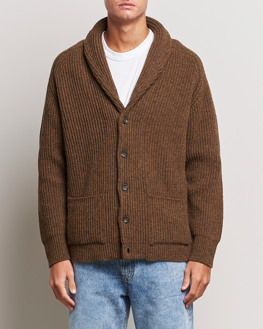 Herr | Tröjor | Filson | Bristol Wool Cardigan Brown Heather