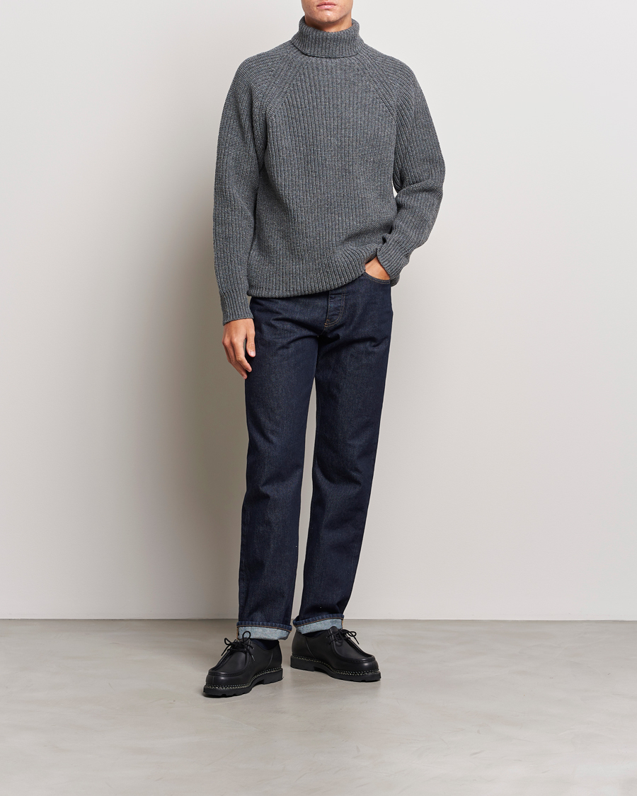 Herr | Tröjor | Filson | Bristol Wool Rollneck Heather Grey