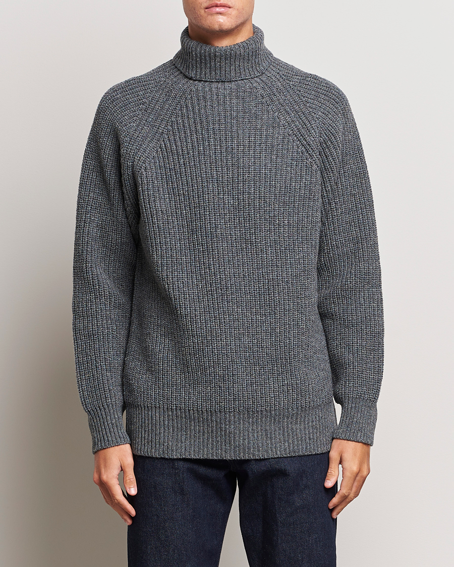 Herr | Tröjor | Filson | Bristol Wool Rollneck Heather Grey