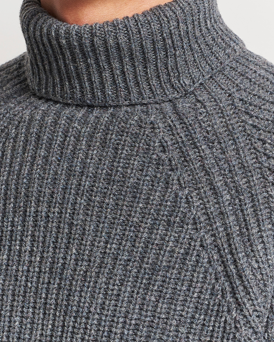 Herr | Tröjor | Filson | Bristol Wool Rollneck Heather Grey