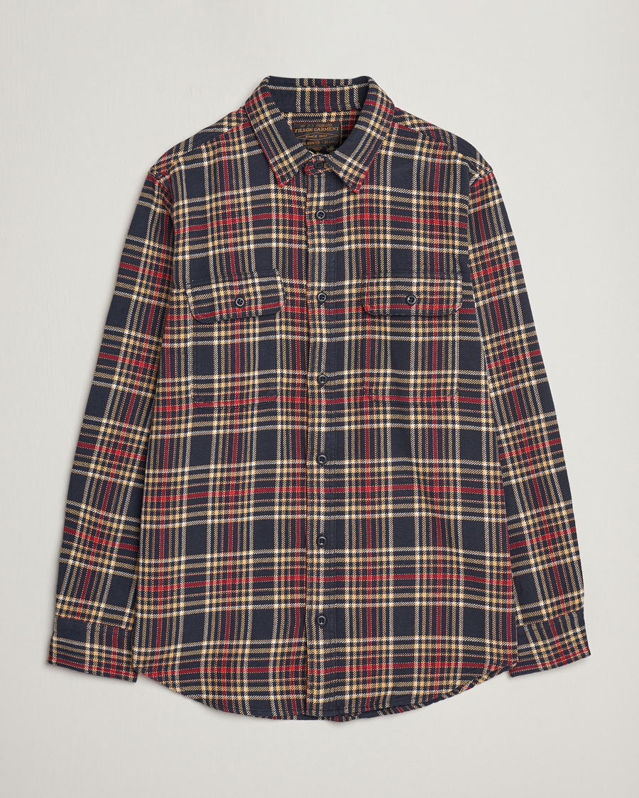 Herr |  | Filson | Vintage Flannel Work Shirt Navy/Ivory Red