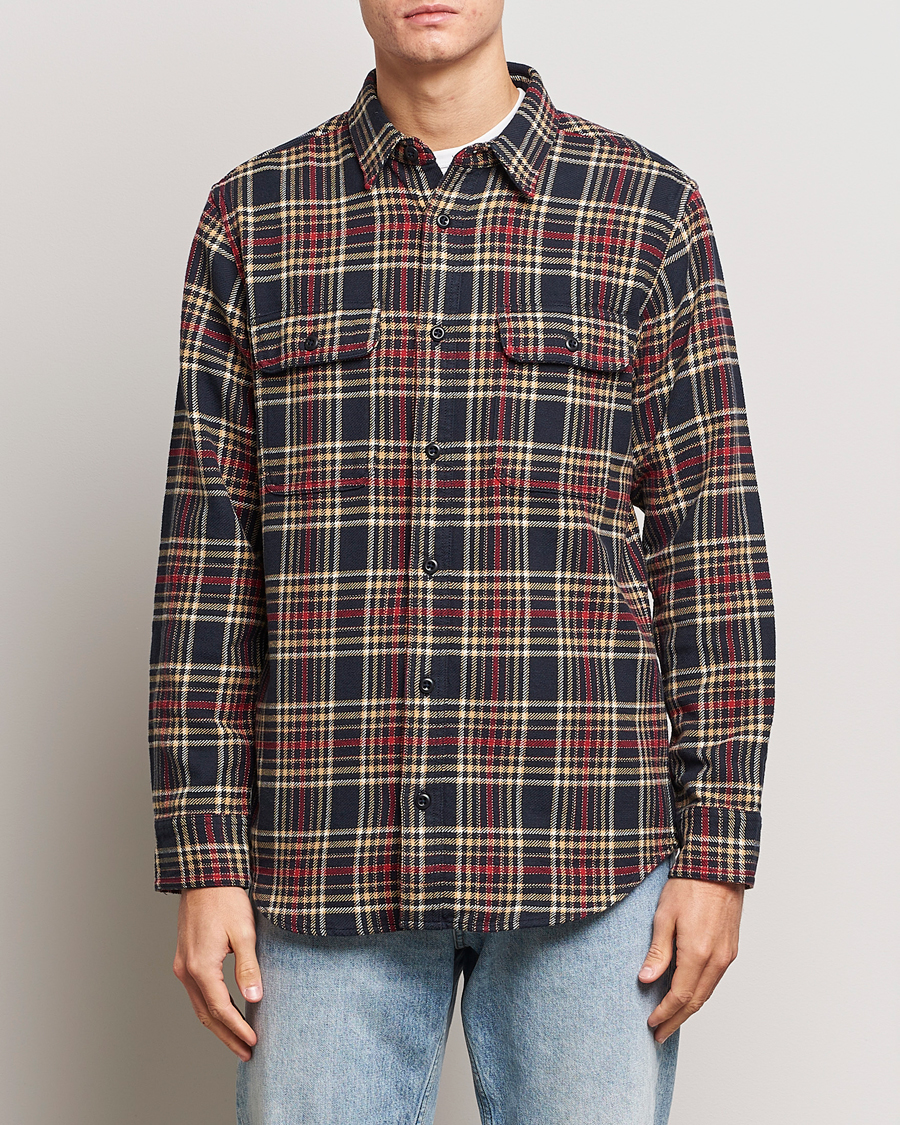 Herr |  | Filson | Vintage Flannel Work Shirt Navy/Ivory Red