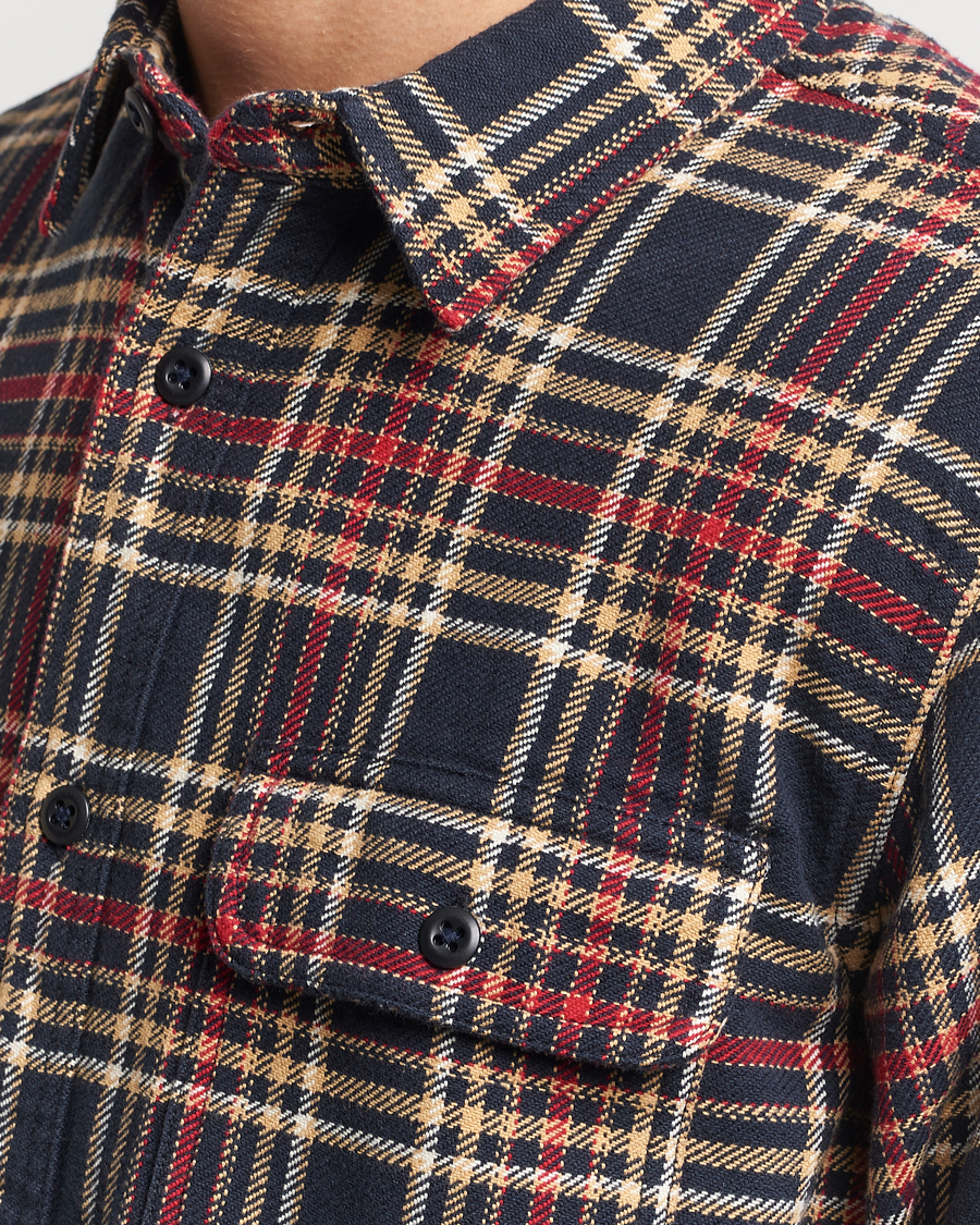 Herr | Skjortor | Filson | Vintage Flannel Work Shirt Navy/Ivory Red