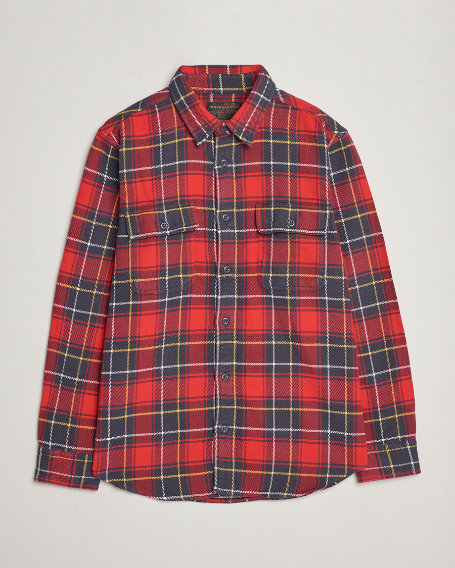 Herr | Skjortor | Filson | Vintage Flannel Work Shirt Red Charcoal Plaid