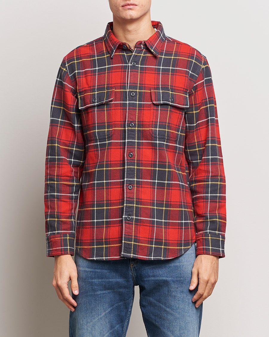 Herr | Skjortor | Filson | Vintage Flannel Work Shirt Red Charcoal Plaid