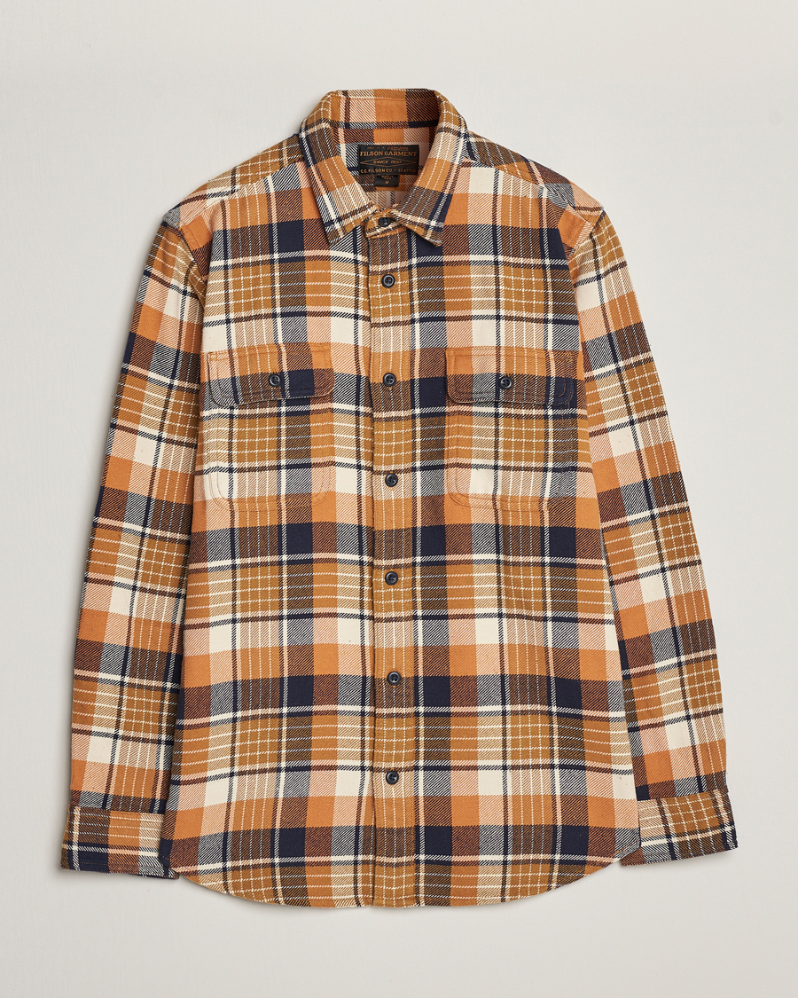 Herr | Skjortor | Filson | Vintage Flannel Work Shirt Navy/Cumin Red