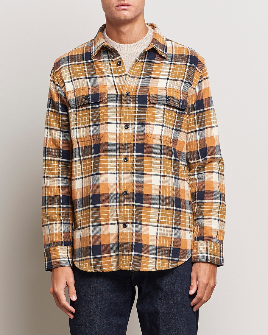 Herr | Skjortor | Filson | Vintage Flannel Work Shirt Navy/Cumin Red
