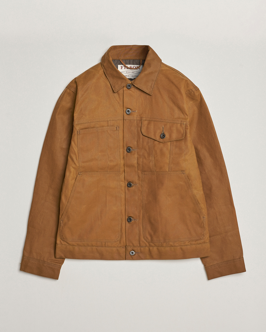Herr | Jackor | Filson | Short Lined Tin Cloth Cruiser Dark Tan