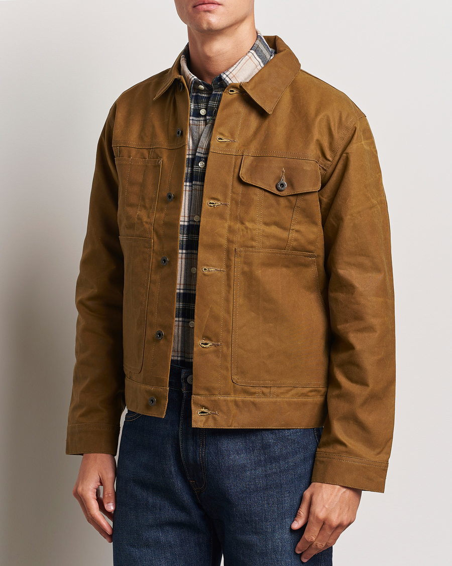 Herr | Jackor | Filson | Short Lined Tin Cloth Cruiser Dark Tan