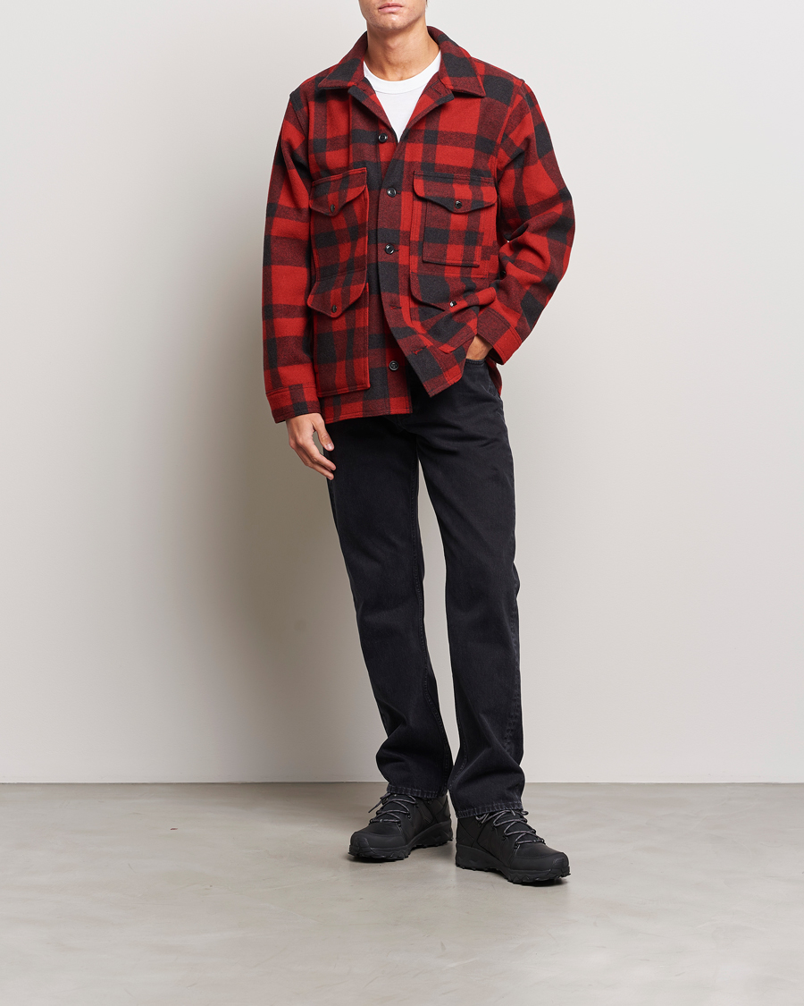 Herr | Jackor | Filson | Mackinaw Wool Cruiser Red/Black Plaid