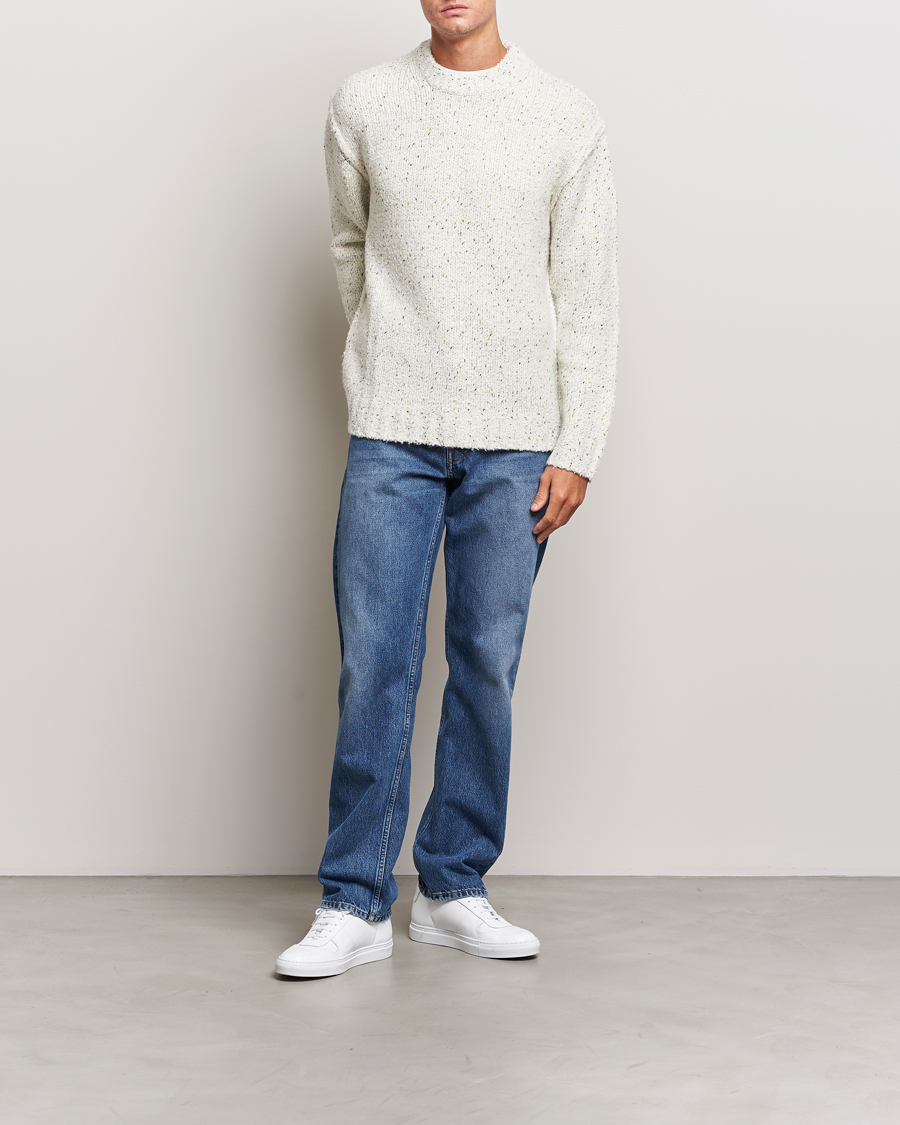Herr | Tröjor | Samsøe Samsøe | Samsøe & Samsøe Max Heavy Knitted Crew Neck White Neps