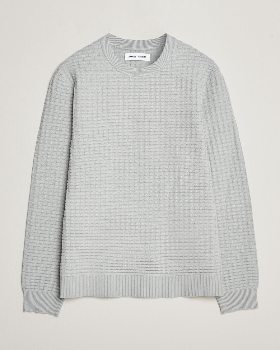 Herr | Tröjor | Samsøe Samsøe | Samsøe & Samsøe Jules Waffle Knitted Crew Neck High Rise Grey