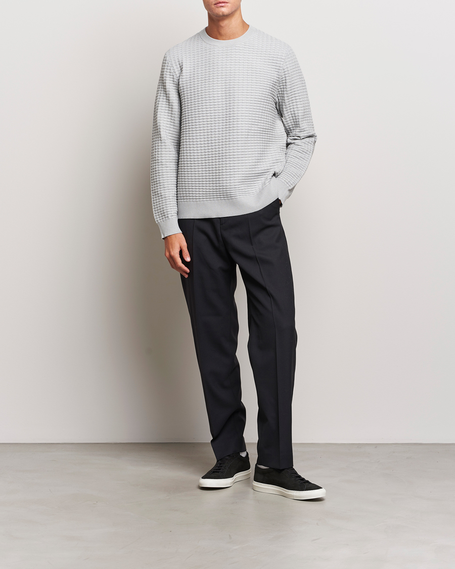 Herr | Tröjor | Samsøe Samsøe | Samsøe & Samsøe Jules Waffle Knitted Crew Neck High Rise Grey