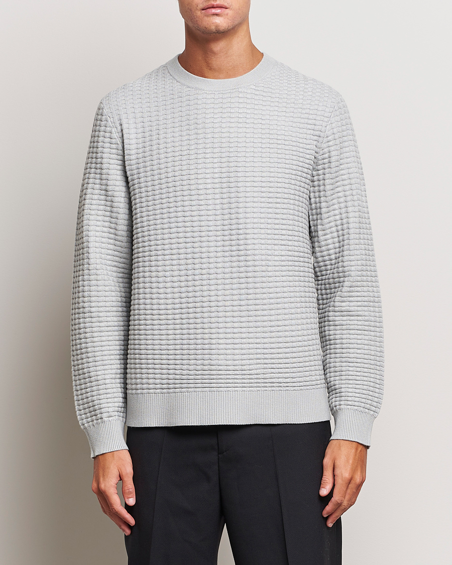 Herr | Tröjor | Samsøe Samsøe | Samsøe & Samsøe Jules Waffle Knitted Crew Neck High Rise Grey