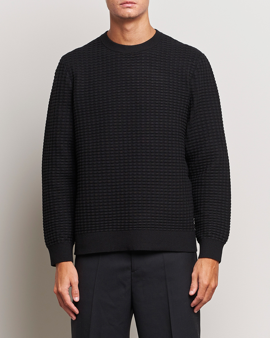 Herr | Samsøe & Samsøe | Samsøe & Samsøe | Jules Waffle Knitted Crew Neck Black