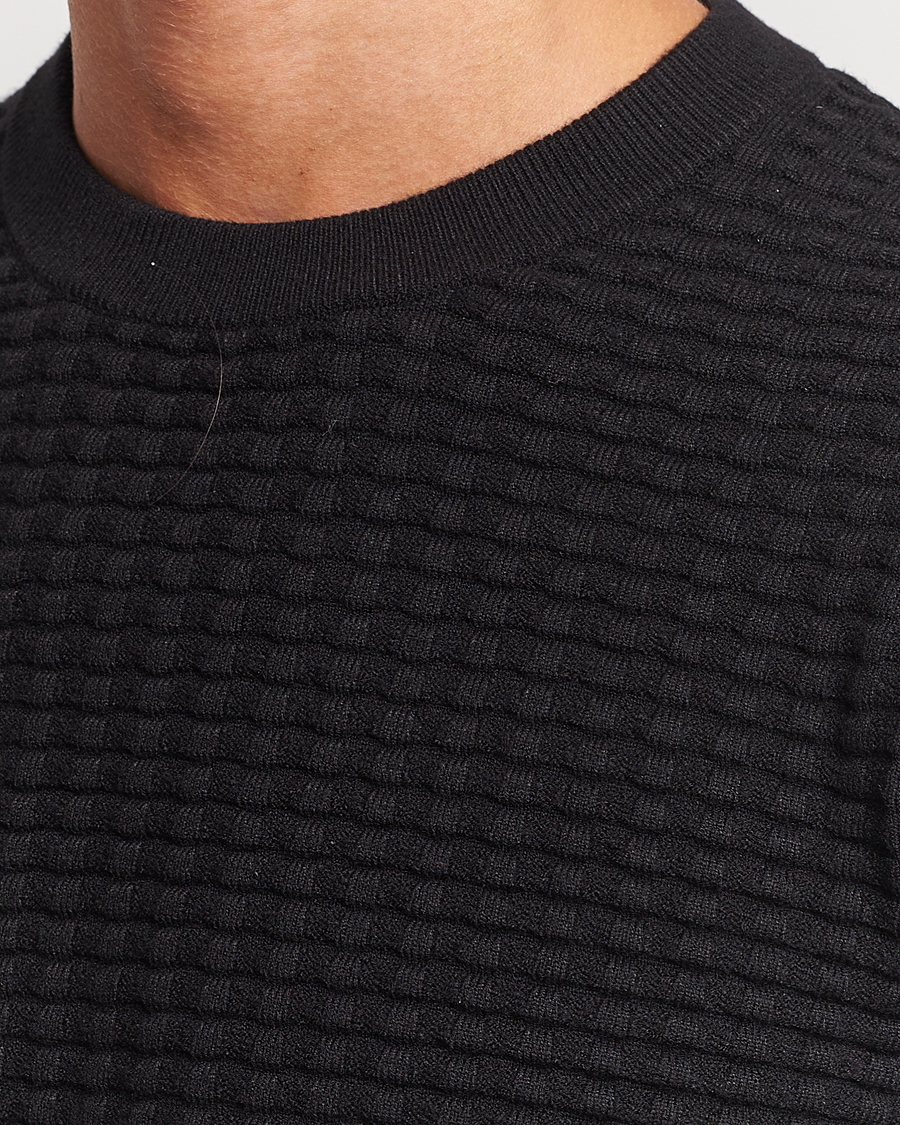 Herr | Tröjor | Samsøe Samsøe | Samsøe & Samsøe Jules Waffle Knitted Crew Neck Black