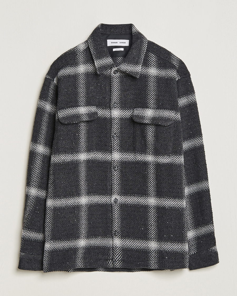 Herr | Skjortor | Samsøe Samsøe | Samsøe & Samsøe Castor Checked Overshirt Black Multi