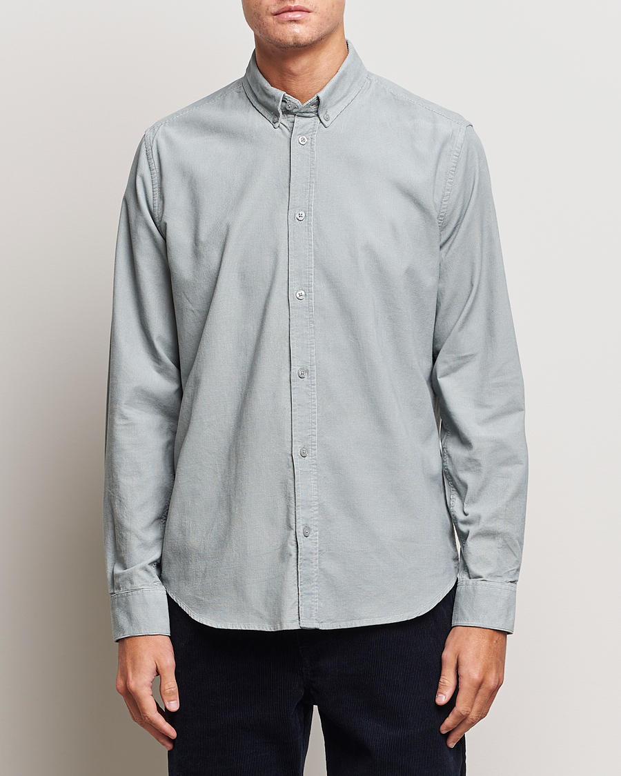 Herr | Skjortor | Samsøe Samsøe | Samsøe & Samsøe Liam Baby Cord Shirt High Rise Grey