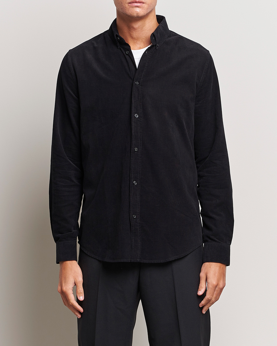 Herr | Manchesterskjortor | Samsøe & Samsøe | Liam Baby Cord Shirt Black