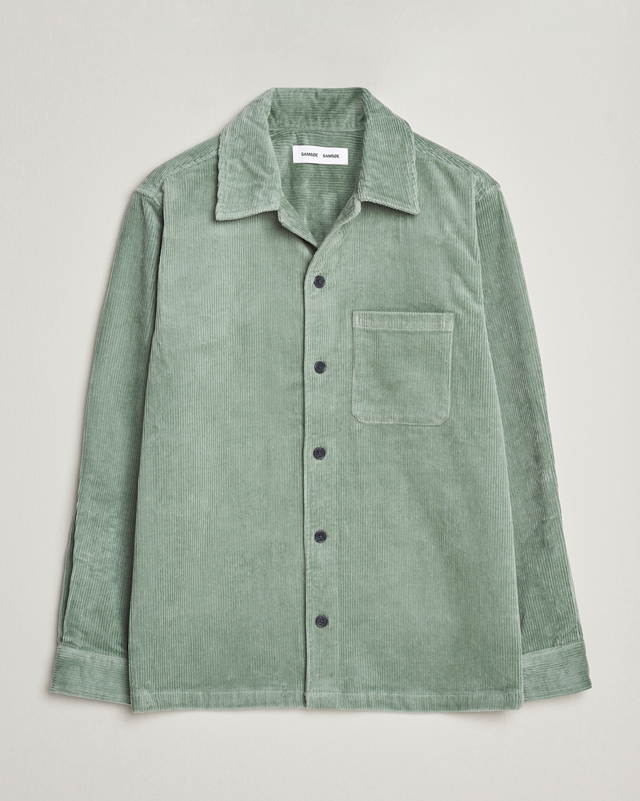 Herr | Skjortor | Samsøe Samsøe | Samsøe & Samsøe Damon Corduroy Overshirt Iceberg Green