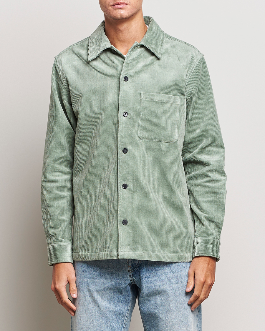 Herr | Skjortor | Samsøe Samsøe | Samsøe & Samsøe Damon Corduroy Overshirt Iceberg Green