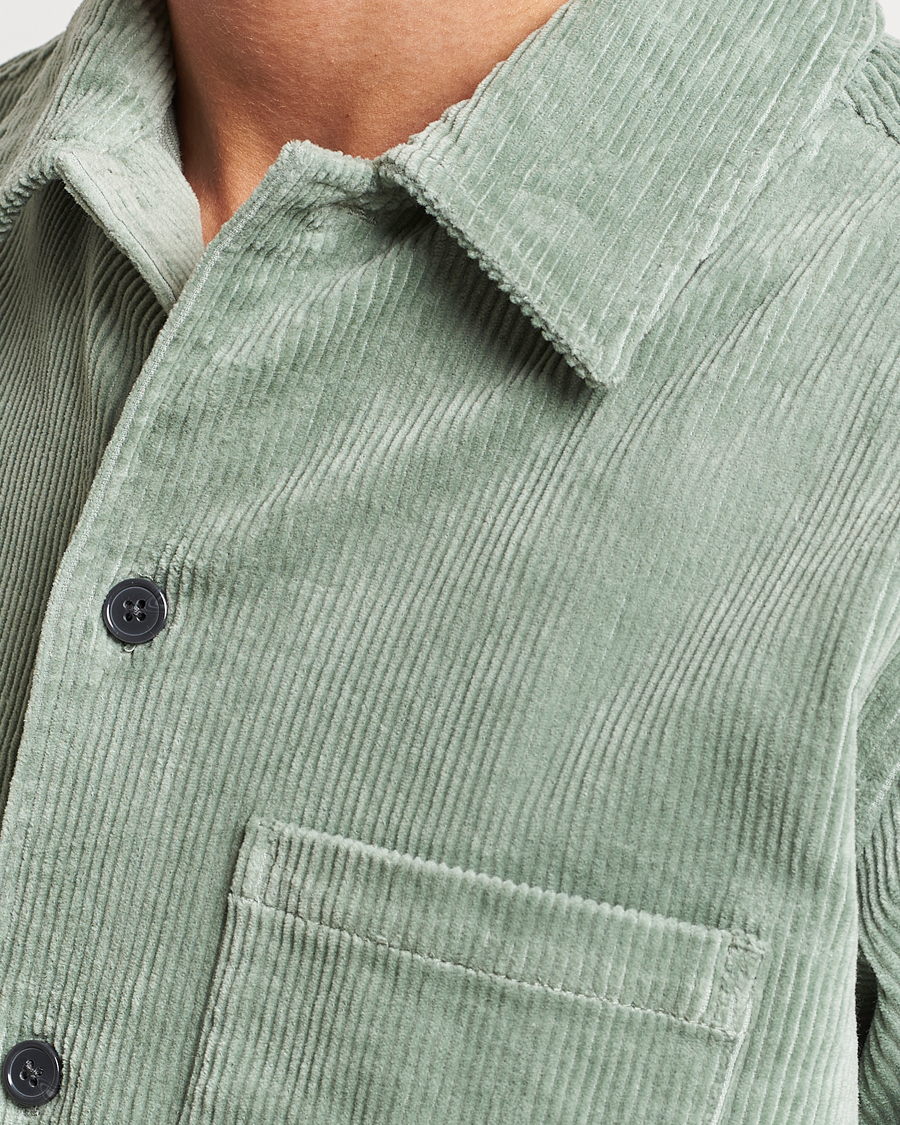 Herr | Skjortor | Samsøe Samsøe | Samsøe & Samsøe Damon Corduroy Overshirt Iceberg Green