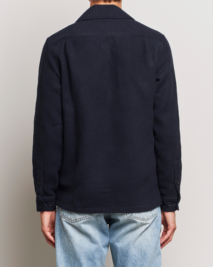 Herr | Skjortor | Samsøe Samsøe | Samsøe & Samsøe Taka Waffle Knitted Overshirt Salute Navy