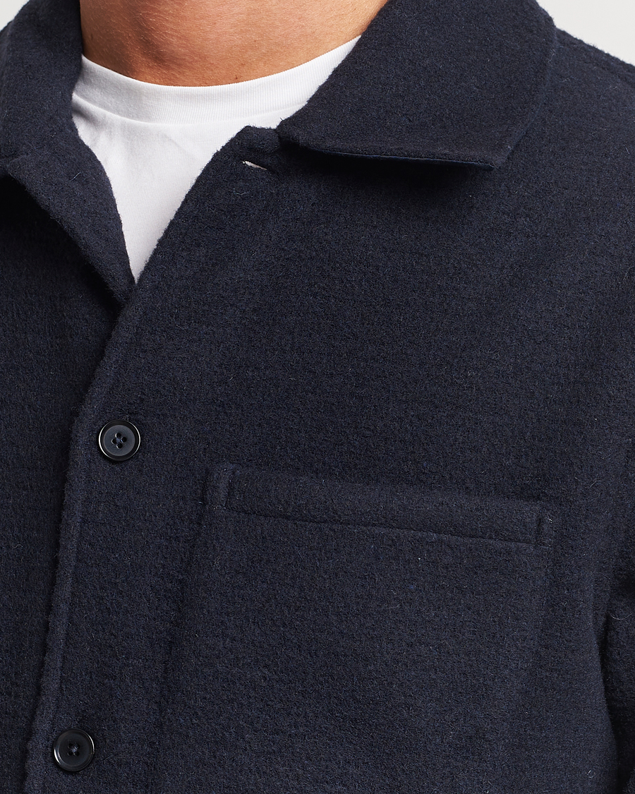 Herr | Skjortor | Samsøe Samsøe | Samsøe & Samsøe Taka Waffle Knitted Overshirt Salute Navy