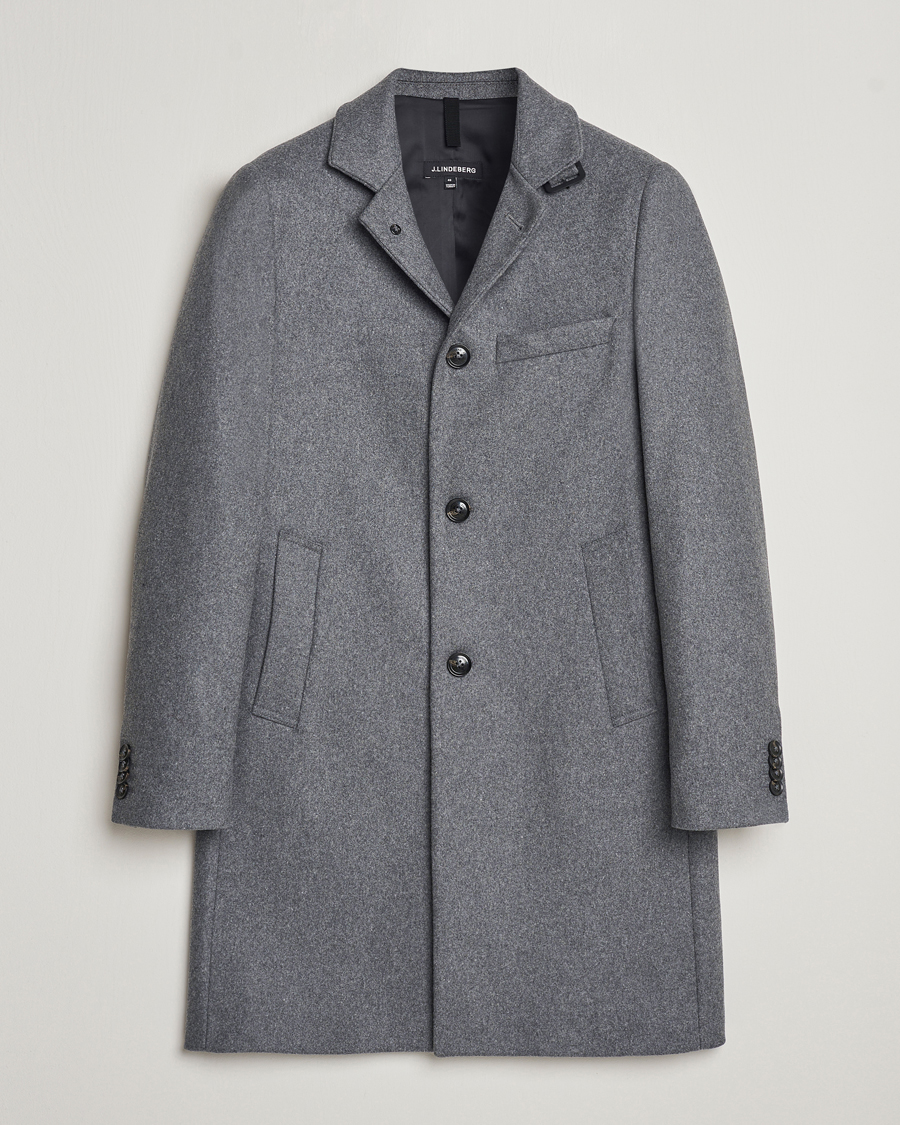 Herr | Jackor | J.Lindeberg | Holger Melton Coat Mid Grey Mel