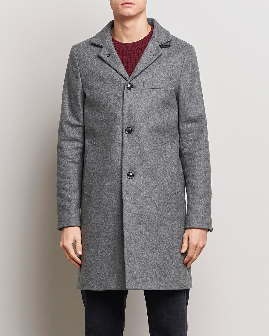 Herr | J.Lindeberg | J.Lindeberg | Holger Melton Coat Mid Grey Mel