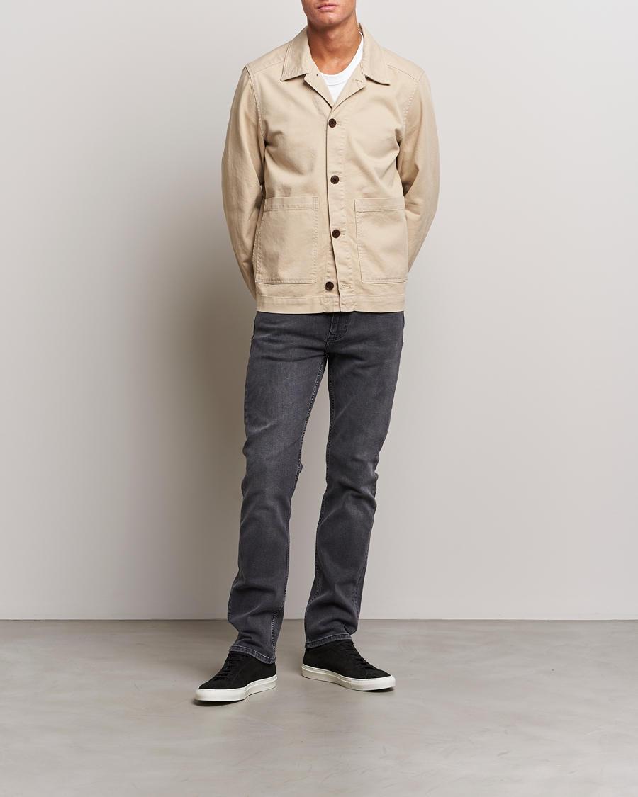 Herr | Skjortor | J.Lindeberg | Lando Organic Twill Overshirt Oyster Grey