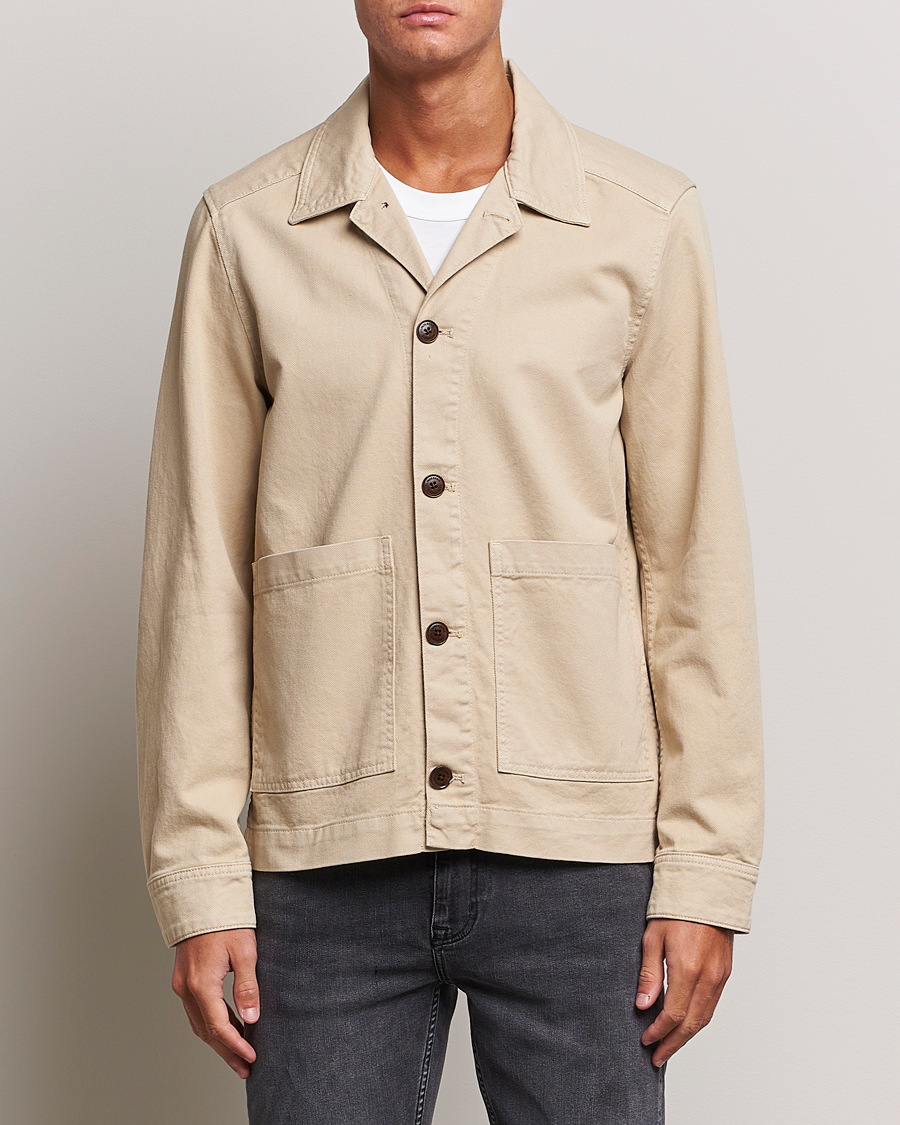 Herr | Skjortor | J.Lindeberg | Lando Organic Twill Overshirt Oyster Grey