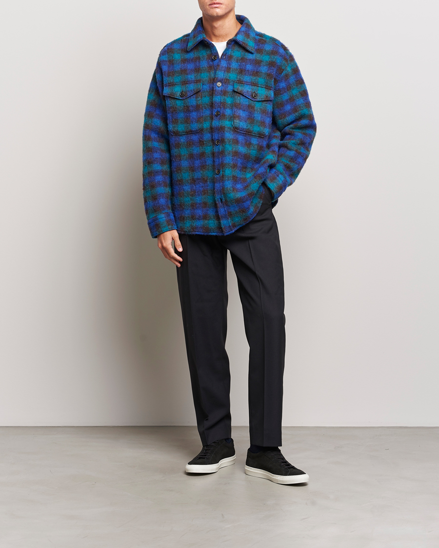 Herr | Jackor | J.Lindeberg | Carter Check Wool Mix Overshirt Surf The Web