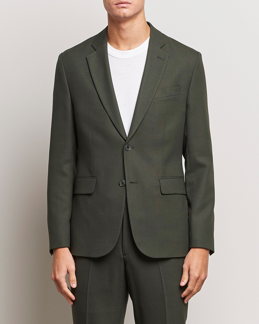 Herr | Kavajer | J.Lindeberg | Hopper Active Hopsack Blazer Forest Green